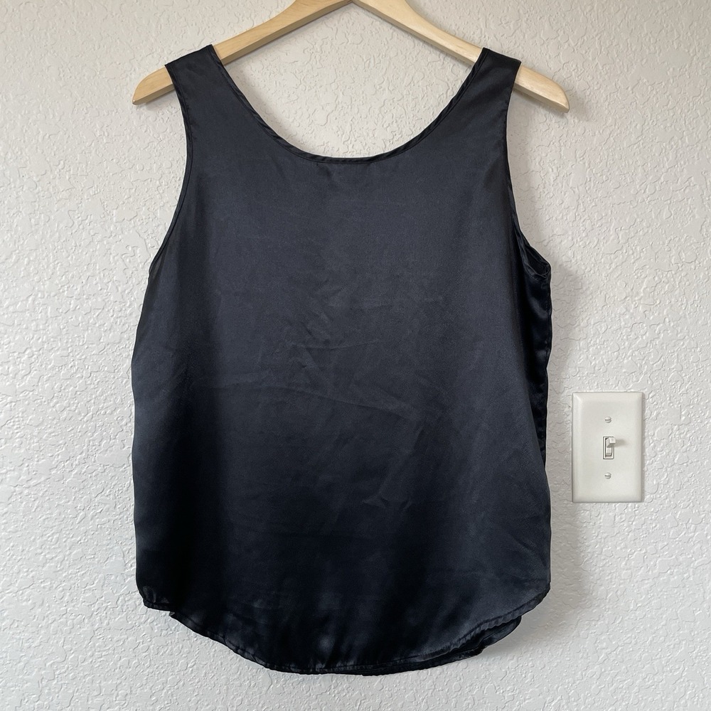 Vintage Impressions Y2K Black Camisole Top Size M Polyester Lace Romantic Goth - Picture 5 of 8